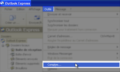 MS Outlook Express 6 : Outils / Comptes....