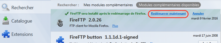 FireFTP-Redémarrer Firefox