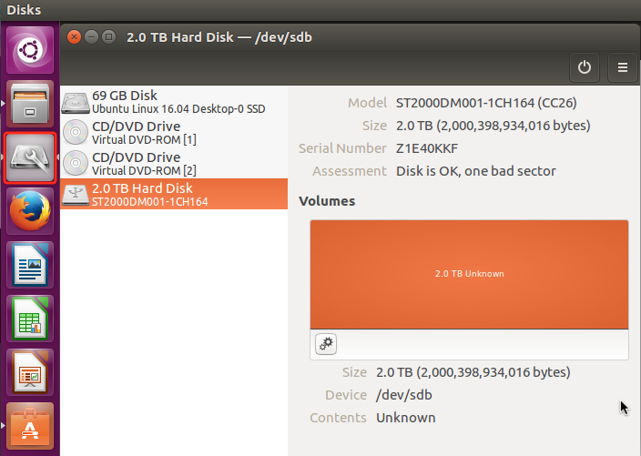 Disque dur branché en USB sur Linux Ubuntu